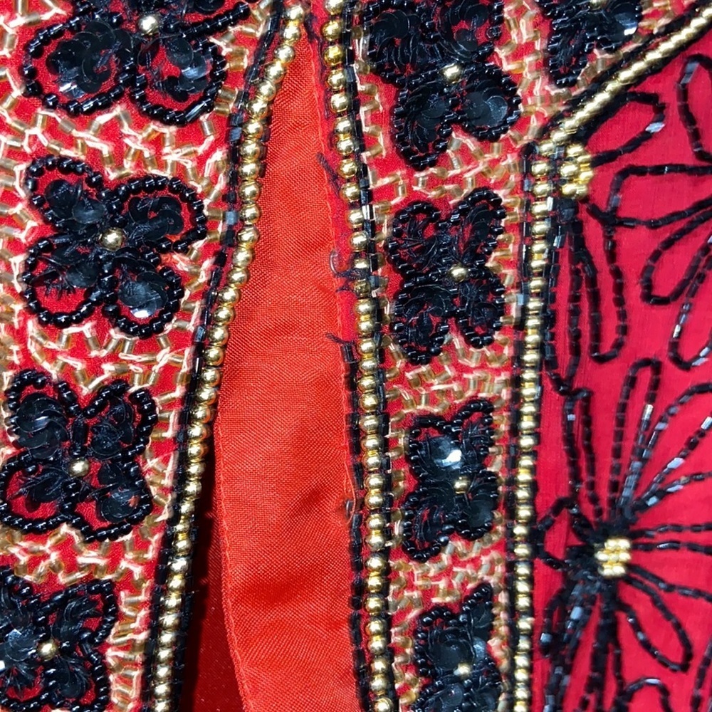 Papell boutique evening beaded silk top - Picture 4 of 8